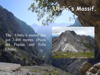 The Ubiña´s massif has
got 2.400 metres. (Picos
del Fontán and Peña
Ubiña).
Ubiña´s Massif.
 
