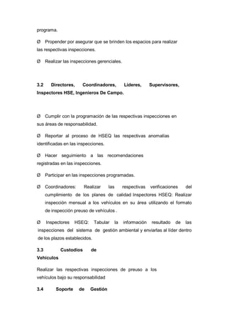 Trabajo inspecciones planeadas