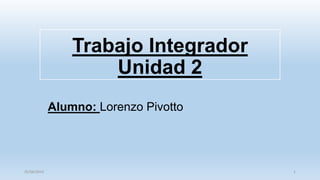 Trabajo Integrador
Unidad 2
Alumno: Lorenzo Pivotto
125/06/2014
 