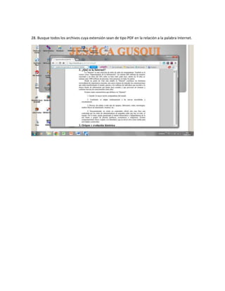 28. Busque todos los archivos cuya extensión sean de tipo PDF en la relación a la palabra Internet.