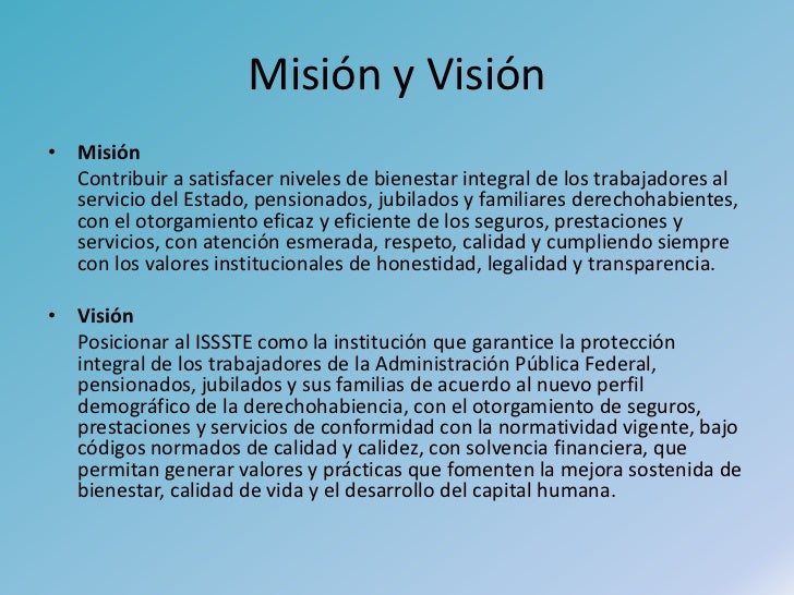 Mision Y Vision Del Seguro Social