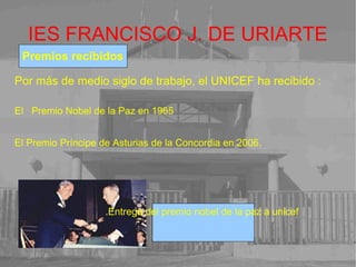 IES FRANCISCO J. DE URIARTE Historia reciente (1959-actualmente) Sin embargo, veinte años después , tales ‘derechos’, sobre todo los relativos a la nutrición, la salud y el bienestar material, estaban muy lejos de ser realidad para muchos de los mil quinientos millones de niños del mundo . Niña con desnutrición 