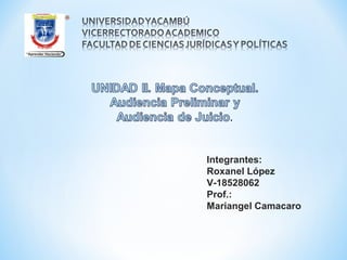 Integrantes:
Roxanel López
V-18528062
Prof.:
Mariangel Camacaro
 