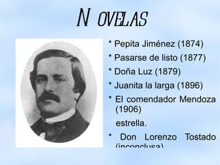 biografía El escritor español Juan  Salera  y Alcalá-Galiano, quien también desempeñó a lo largo de su vida tareas políticas y diplomáticas, nació en  Córdoba  el 18 de octubre de 1824 y falleció el 18 de abril de 1905 en Madrid.  Integrante de una familia perteneciente a la nobleza liberal, el joven asistió entre 1837 y 1840 al seminario de Málaga (donde estudió Lengua y Filosofía) y luego completó su formación académica en el colegio  Sacromonte  de Granada y en la  universidad  de dicha región, donde cursó Filosofía y Derecho.  Tiempo después, ya instalado en Nápoles, Valera no sólo se dedicaría a aprender griego, sino que también comenzaría a dar sus primeros pasos en el ámbito diplomático junto al embajador y poeta  Ángel de Saavedra .  Tras realizar numerosos viajes por gran parte de Europa y territorio americano, este español decidió en 1858 establecerse en Madrid y dedicarse a la política. En este contexto, Valera fue diputado por la ciudad de Archidona, oficial de la Secretaría de Estado, subsecretario y ministro de Instrucción Pública, y embajador en Lisboa, Bruselas, Viena y Washington.  En materia literaria, cabe destacar que, a lo largo de su vida, quien contrajera matrimonio en París con Dolores Delavat colaboró en diversas publicaciones tales como “Revista de ambos mundos”, “El Estado”, “La América”, “El mundo pintoresco” y “El pensamiento español”, entre otras. Además, Valera fundó “El Cócora” y “El Contemporáneo”, dirigió varios periódicos y revistas, y en 1862 fue elegido miembro de la  Real Academia Española .  “ Pepita Jiménez”, “Las ilusiones del doctor Faustino”, “Juanita la larga”, “El pájaro verde”, “La buena fama”, “La muñequita”, “La venganza de Atahualpa”, “Lo mejor del tesoro”, “Estragos de amor y de celos”, “La libertad en el arte” y “Nuevas cartas americanas” son algunas de las obras que conforman la extensa producción literaria de Juan Valera.  