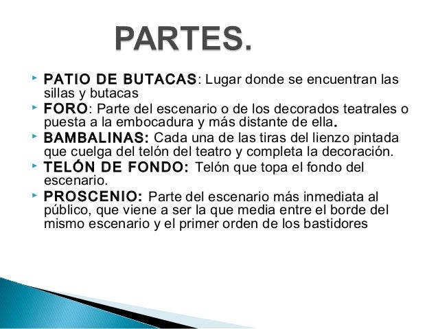 Las partes del teatro