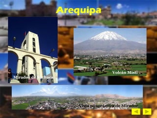 Arequipa Volcán Misti Mirador de Sachaca Vista panorámica de Mirador 