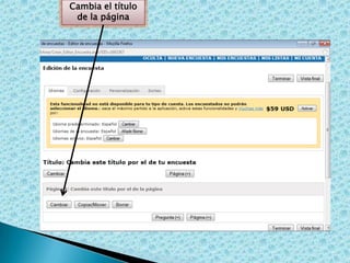 Cambia el título
de la página

 