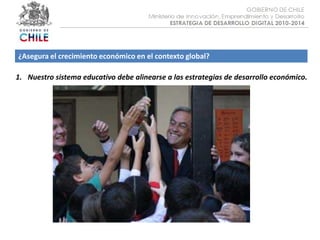 Objetivo :¿Asegura el crecimiento económico en el contexto global?Nuestro sistema educativo debe alinearse a las estrategias de desarrollo económico. 