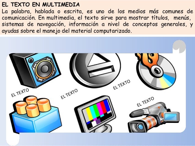 el texto en multimedia