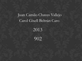 Juan Camilo Chaves Vallejo
 Carol Gisell Beltrán Caro

        2013
         902
 