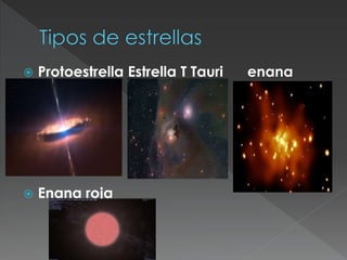  Protoestrella Estrella T Tauri enana
blanca
 Enana roja
 