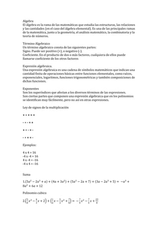 Trabajo final matematicas