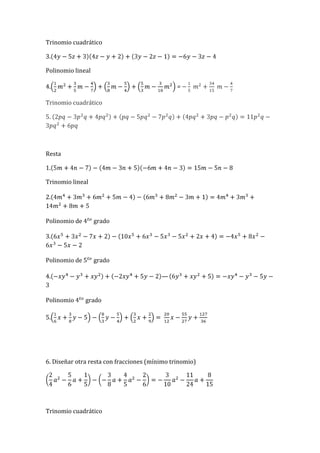Trabajo final matematicas