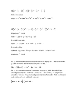 Trabajo final matematicas