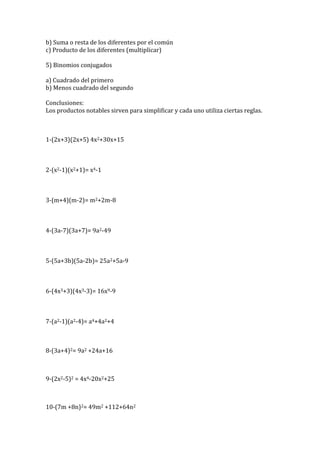 Trabajo final matematicas