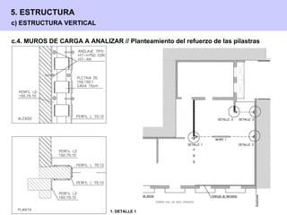 c.4. MUROS DE CARGA A ANALIZAR // Planteamiento del refuerzo de las pilastras c) ESTRUCTURA VERTICAL 5. ESTRUCTURA 1. DETALLE 1 