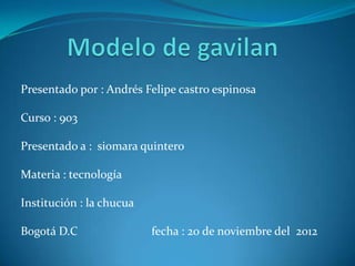 Presentado por : Andrés Felipe castro espinosa

Curso : 903

Presentado a : siomara quintero

Materia : tecnología

Institución : la chucua

Bogotá D.C                fecha : 20 de noviembre del 2012
 