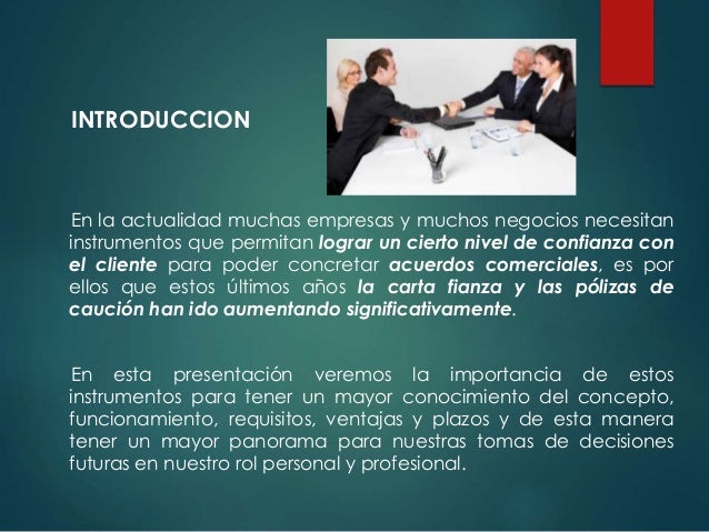 Trabajo poliza de caucion grupo 3