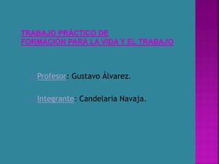 Profesor: Gustavo Álvarez. 
Integrante: Candelaria Navaja. 
 