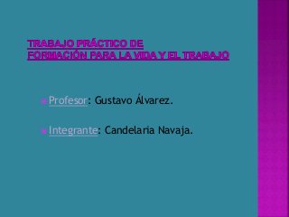  Profesor: Gustavo Álvarez. 
 Integrante: Candelaria Navaja. 
 