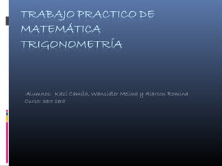 Alumnos: Kazi Camila, Wansidler Melina y Alarcon Romina
Curso: 3ero 1era
 