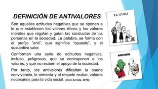 DEFINICIÓN, CARACTERISTICAS Y DIFERENCIAS ENTRE LOS VALORES Y LOS ...