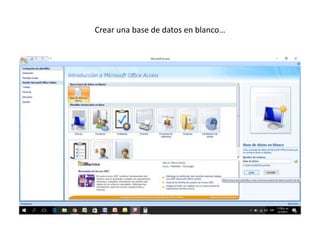 Crear una base de datos en blanco…
 