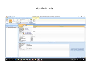 Guardar la tabla…
 