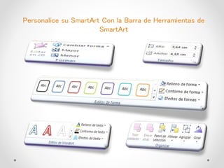 Personalice su SmartArt Con la Barra de Herramientas de
SmartArt
 