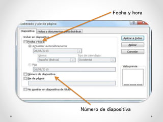 Fecha y hora
Número de diapositiva
 