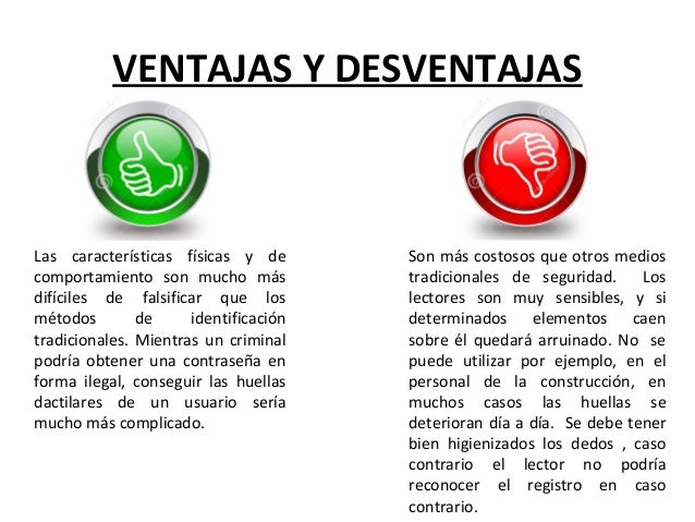 Resultado de imagen para huella digital ventajas y desventajas