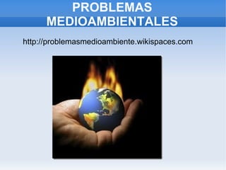 PROBLEMAS
      MEDIOAMBIENTALES
http://problemasmedioambiente.wikispaces.com
 