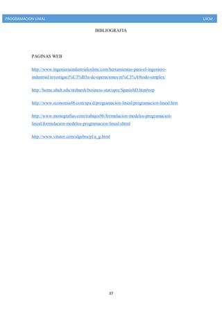 Trabajo programacion lineal | PDF