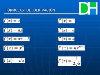 FÓRMULAS  DE  DERIVACIÓN 