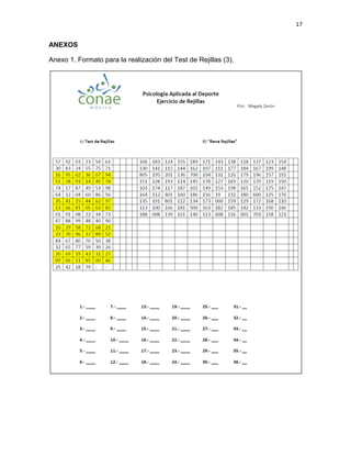 17
ANEXOS
Anexo 1. Formato para la realización del Test de Rejillas (3).
 