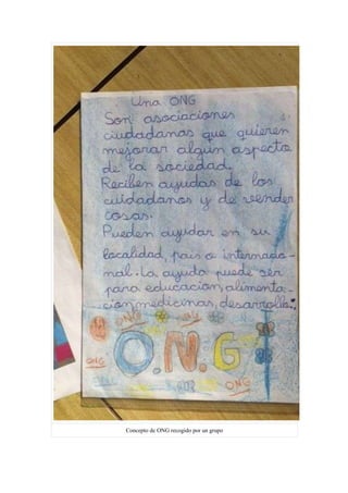 Concepto de ONG recogido por un grupo
 