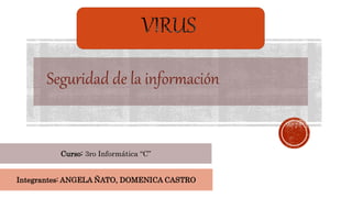 Seguridad de la información
Integrantes: ANGELA ÑATO, DOMENICA CASTRO
Curso: 3ro Informática “C”
 