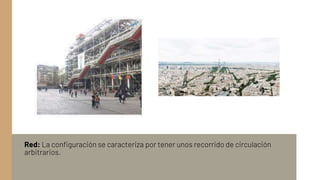 Red: La configuración se caracteriza por tener unos recorrido de circulación
arbitrarios.
 