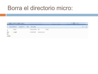Borra el directorio micro:
 