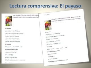 Lectura comprensiva: El payaso
 