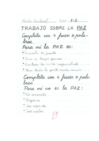 Trabajos de la paz de 1ºB