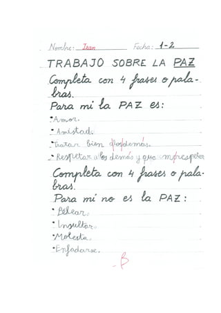Trabajos de la paz de 1ºB