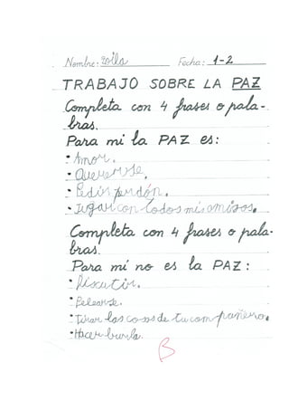 Trabajos de la paz de 1ºB