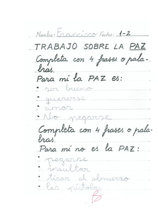 Trabajos de la paz de 1ºB