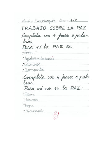 Trabajos de la paz de 1ºB