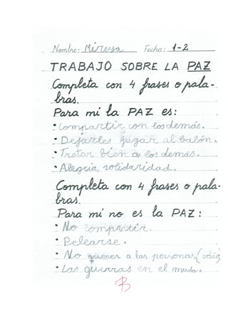 Trabajos de la paz de 1ºB