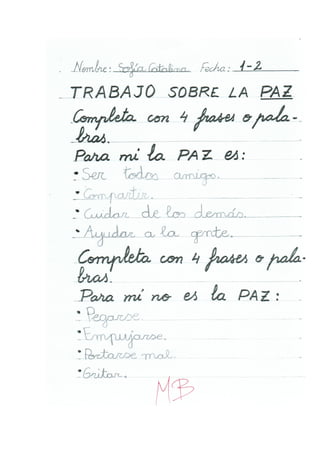 Trabajos de la paz de 1ºB