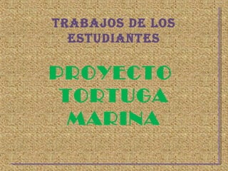 TRABAJOS DE LOS
  ESTUDIANTES

PROYECTO
 TORTUGA
  MARINA
 