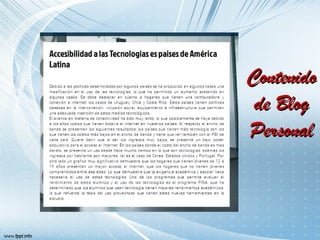 CCoonntteenniiddoo 
ddee BBlloogg 
PPeerrssoonnaall 
 