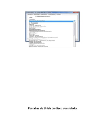 Pestañas de Unida de disco controlador
 